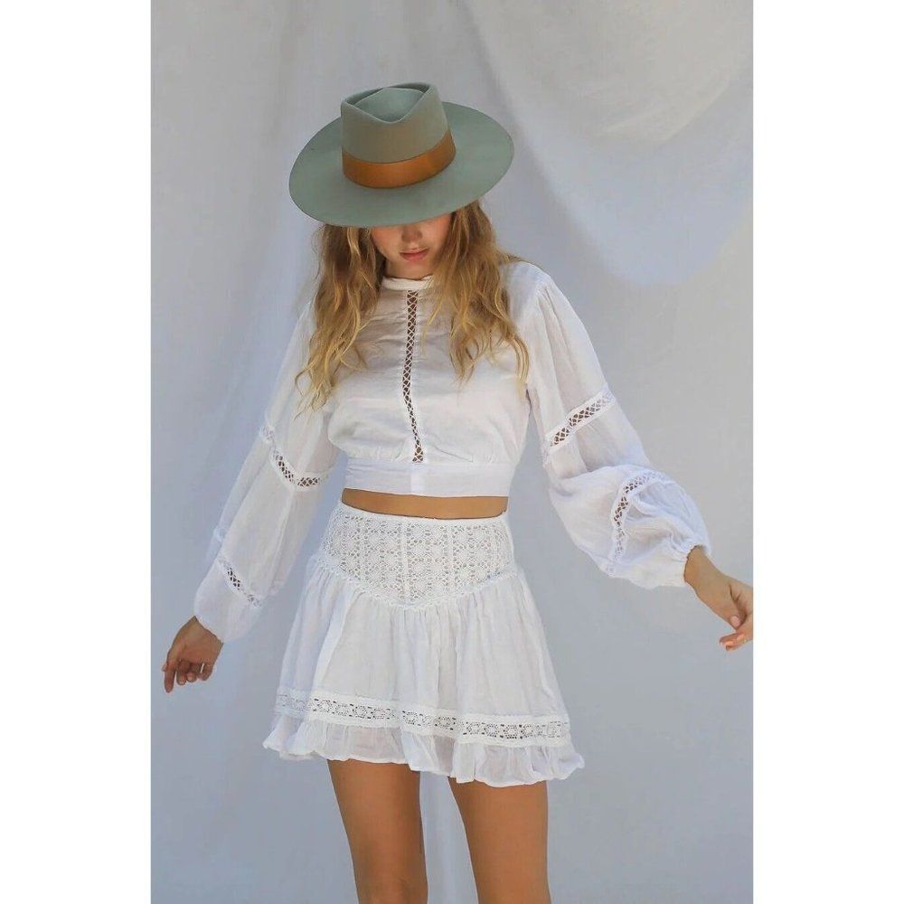 NWT FREE PEOPLE X JENS PIRATE BOOTY BREAK ON THROUGH MINI SKIRT IVORY